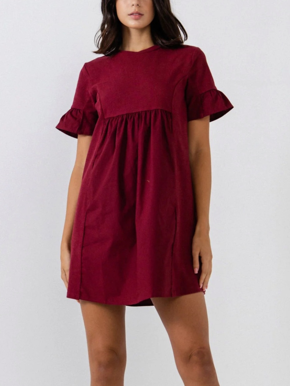 English Factory Mixed Media Short-Sleeve Mini Dress